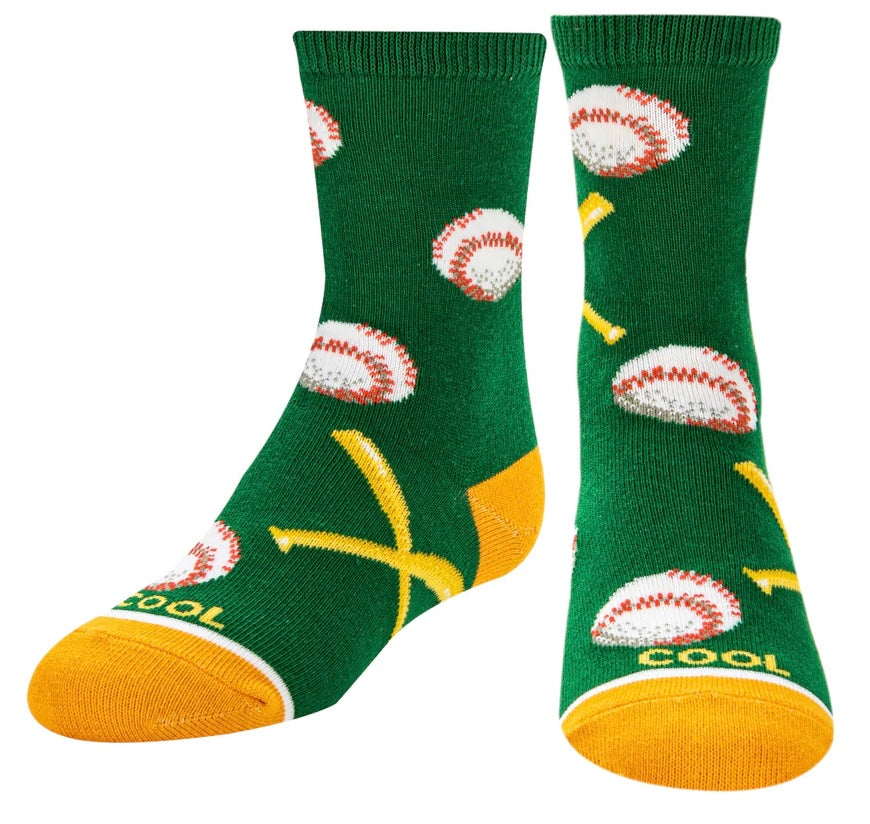 COOL SOCKS Brand Unisex Kids BASEBALL Socks - Novelty Socks And Slippers