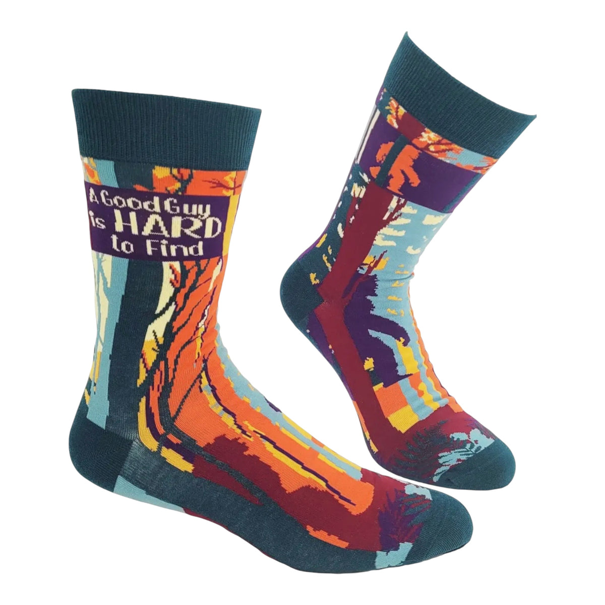 A GOOD GUY IS HARD TO FIND Men’s BIGFOOT Crew Socks FABDAZ Brand