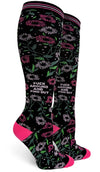 FUCK AROUND & FIND OUT Ladies 15-20 mmHg Compression Socks GROOVY THINGS Brand - Novelty Socks And Slippers
