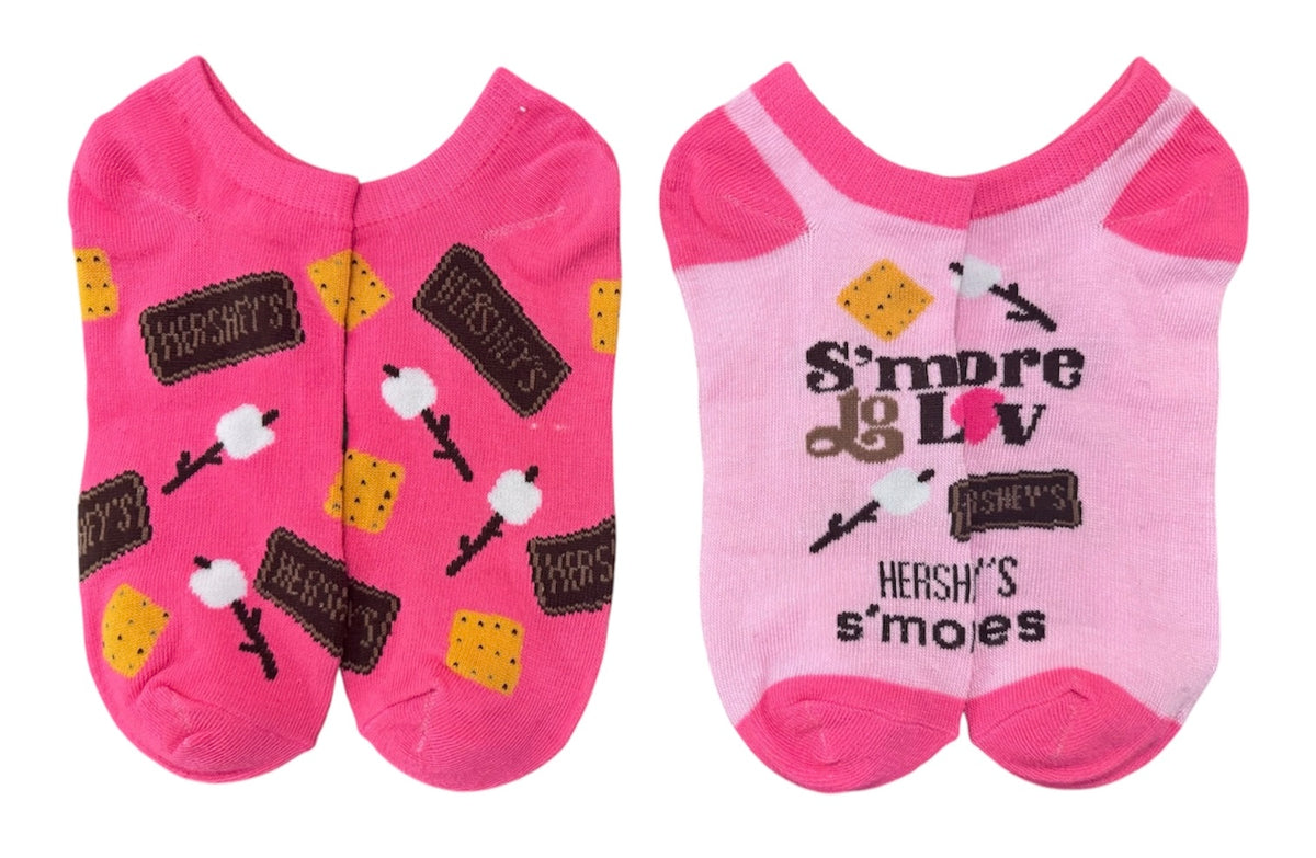 HERSHEY’S CHOCOLATE Ladies 2 Pair Of VALENTINES DAY No Show Socks ‘S’MORE TO LOVE’ - Novelty Socks And Slippers