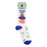 SUPER MOM SUPER TIRED Adult Unisex Socks FUNATIC Brand - Novelty Socks And Slippers