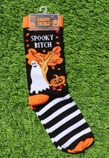 GROOVY THINGS Brand Ladies HALLOWEEN Socks ‘SPOOKY BITCH’ - Novelty Socks And Slippers