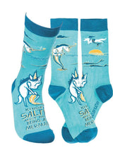KINDA SALTY NOT BEING A MERMAID Adult UNISEX UNICORN Socks Primitives by Kathy Brand