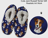 COMFIES BRAND LADIES JACK RUSSELL DOG NON-SKID SLIPPERS - Novelty Socks for Less