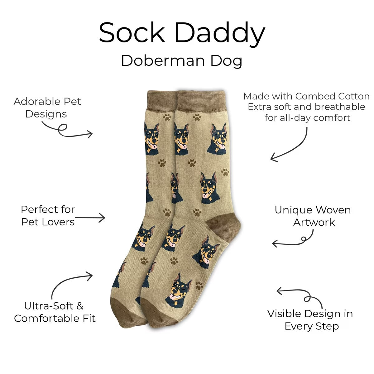 DOBERMAN Dog Adult Unisex Socks By E&S Pets Choose Style