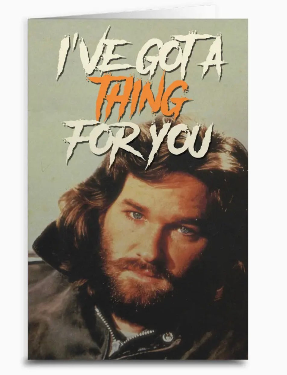KURT RUSSELL Sassy Love Greeting Card ‘I’VE GOT A THING FOR YOU’ - Novelty Socks And Slippers