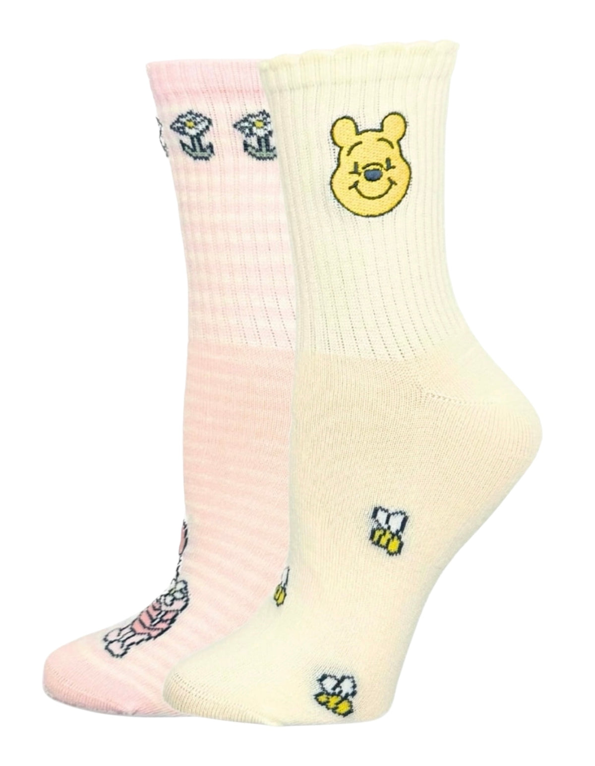 DISNEY Winnie The Pooh Ladies 2 Pair Of Socks With PIGLET & HONEY BEES