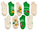 DISNEY WINNIE THE POOH Ladies 9 Pair Of St Patrick’s Day Low Show Socks ‘BELEIVE IN LUCK’ - Novelty Socks And Slippers