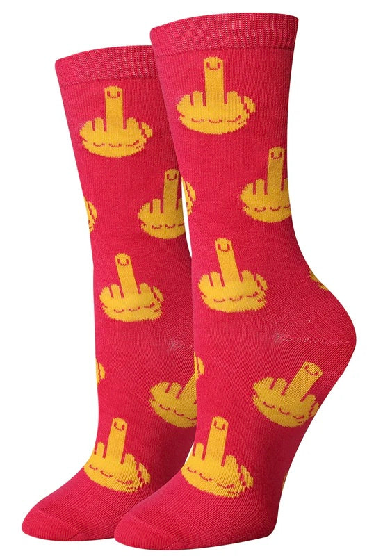 SOCK HARBOR Brand Ladies MIDDLE FINGER Socks - Novelty Socks And Slippers