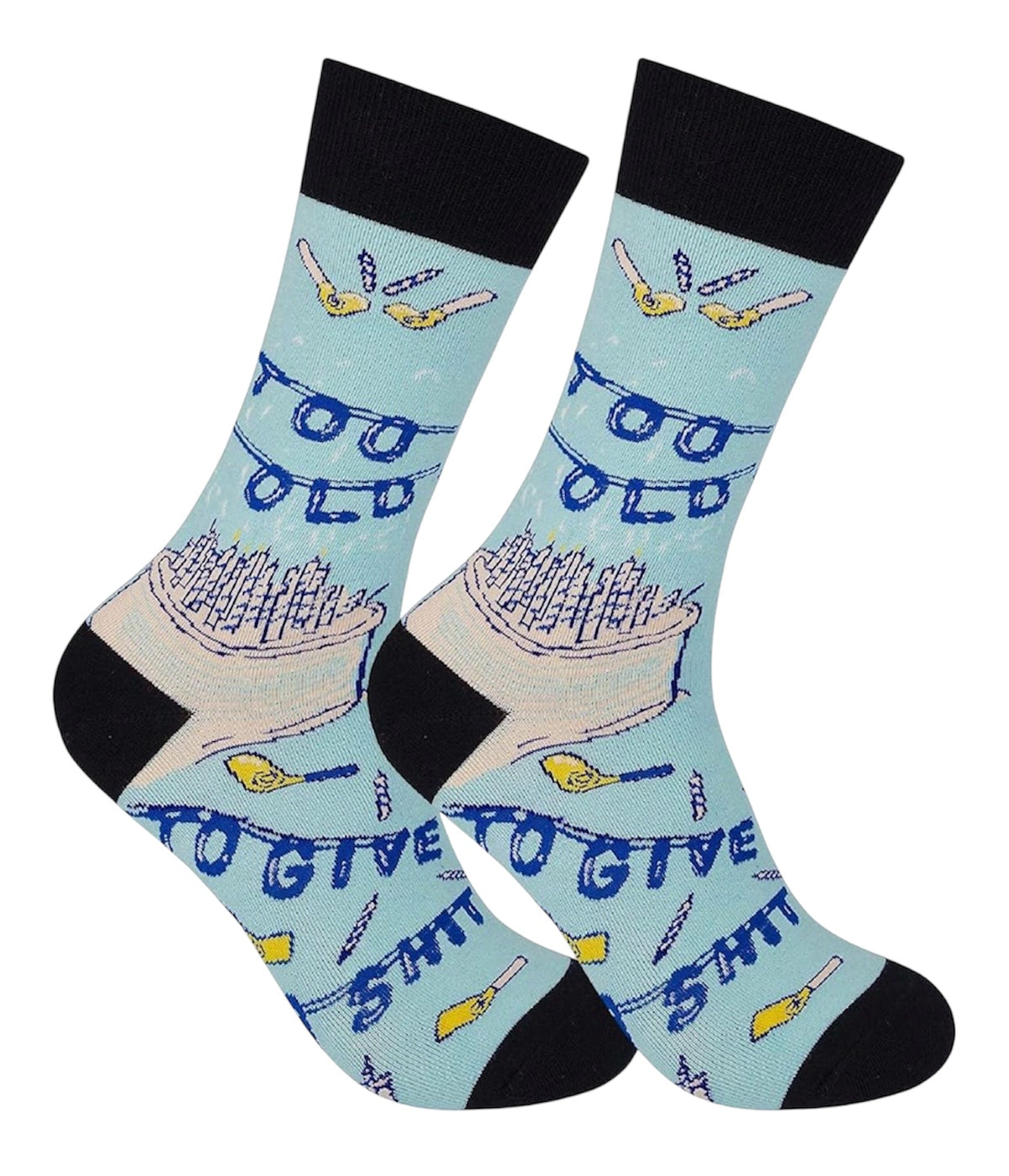 TOO OLD TO GIVE A SHIT Adult Unisex BIRTHDAY Socks FUNATIC BRAND - Novelty Socks And Slippers