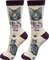 SILVER GRAY TABBY CAT Adult Unisex Socks By E&S Pets Choose Style