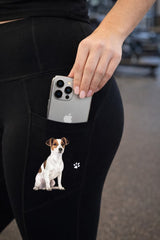 JACK RUSSELL Dog Ladies High Rise Leggings With Pockets URBAN ATHLETICS Brand By E&S Pets