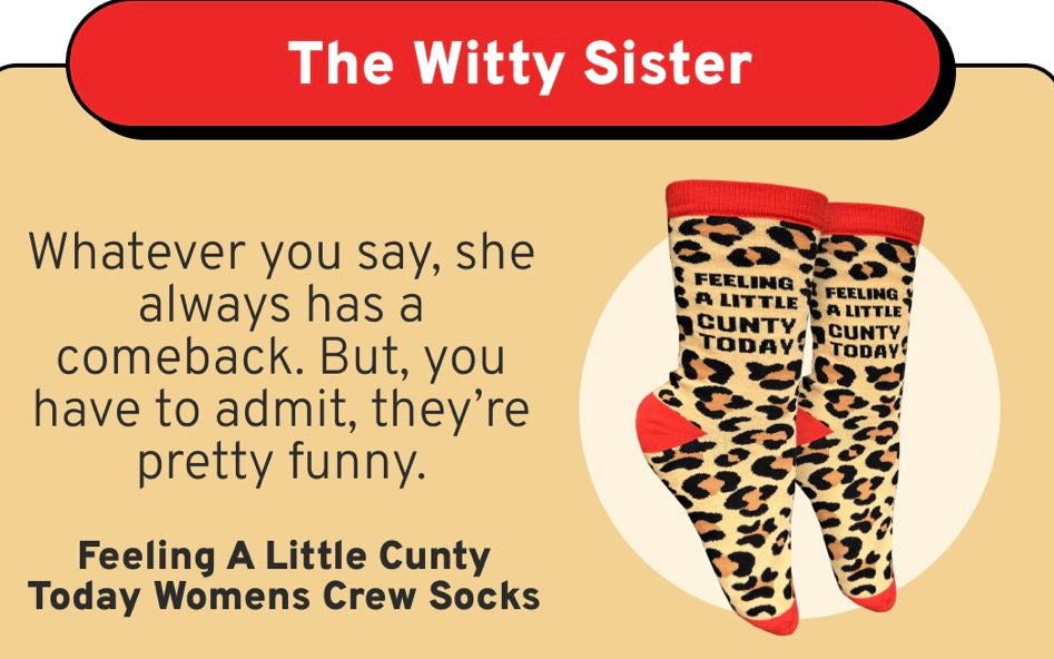 GROOVY THINGS Co. Brand Ladies FEELING A LITTLE CUNTY TODAY Socks - Novelty Socks And Slippers