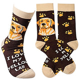 PRIMITIVES BY KATHY Unisex ‘I LOVE MY YELLOW LAB’ Dog Socks - Novelty Socks for Less