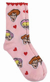 TOY STORY Ladies VALENTINES DAY Socks Woody & Bo Peep - Novelty Socks And Slippers