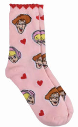 TOY STORY Ladies VALENTINES DAY Socks Woody & Bo Peep - Novelty Socks And Slippers