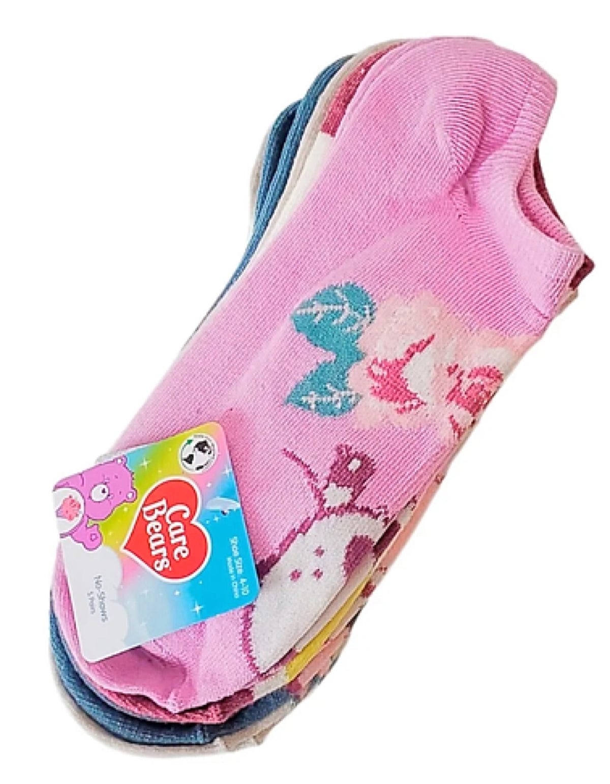 CARE BEARS Ladies 5 Pair Of No Show Socks FUNSHINE BEAR & CHEER BEAR - Novelty Socks And Slippers