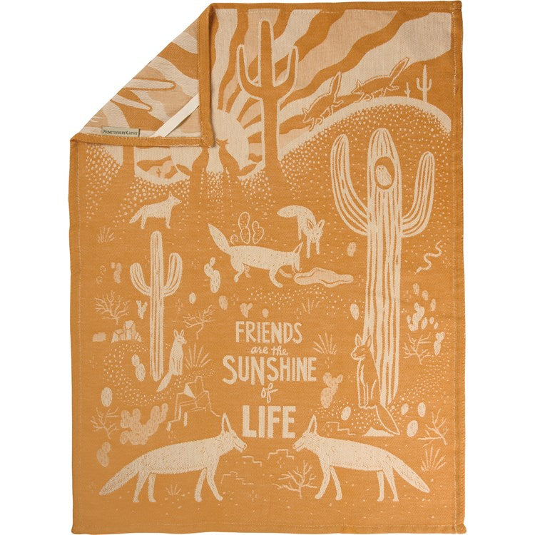 PRIMITIVES BY KATHY ‘FRIENDS ARE THE SUNSHINE OF LIFE’ Kitchen Tea Towel - Novelty Socks And Slippers