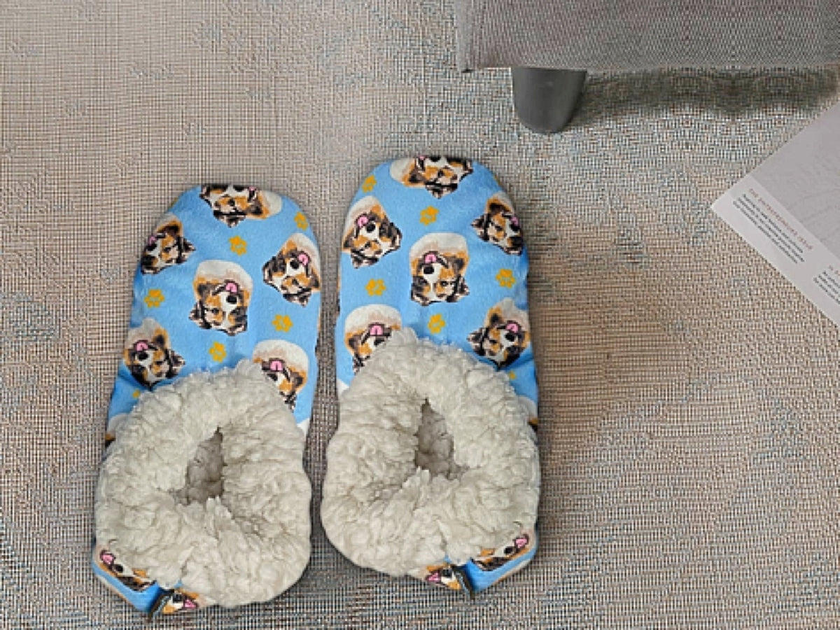 COMFIES BRAND Ladies AUSTRALIAN SHEPHERD Non-Skid Slippers - Novelty Socks for Less
