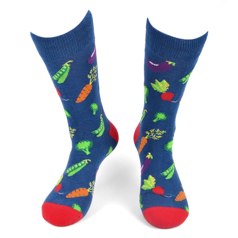 VEGETABLES Men's Socks BROCCOLI, CARROTS, EGGPLANT PARQUET BRAND