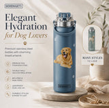 Dog & Cat Stainless Steel 24 Oz. Water Bottle By E&S Pets (Choose Breed)