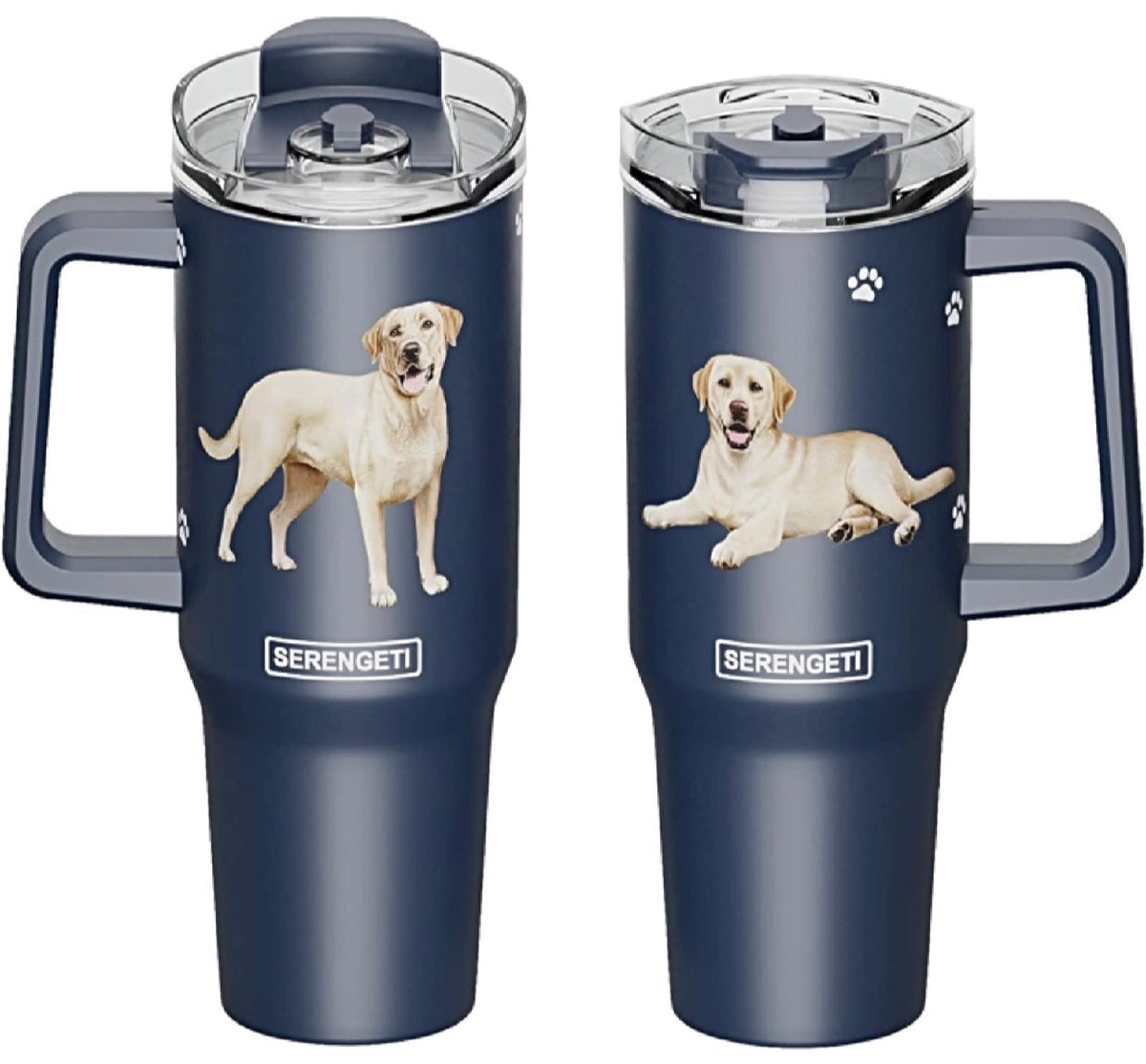 Dog & Cat Stainless Steel Ultimate 40 Oz. Tumbler Hot & Cold Travel Mug By E&S Pets (Choose Breed) - Novelty Socks And Slippers