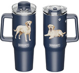 Dog & Cat Stainless Steel Ultimate 40 Oz. Tumbler Hot & Cold Travel Mug By E&S Pets (Choose Breed) - Novelty Socks And Slippers