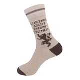 I DRINK & I KNOW THINGS Adult Unisex Socks FUNATIC Brand - Novelty Socks And Slippers
