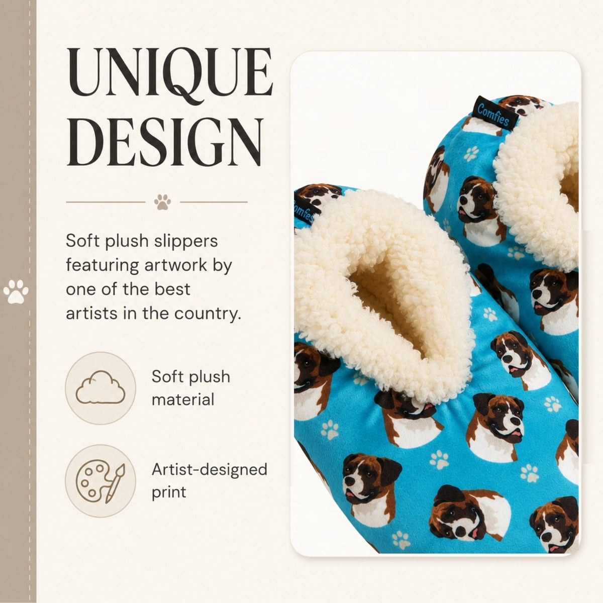 BOXER Dog Ladies Non-Slip Slippers COMFIES BRAND By E&S Pets