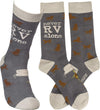 NEVER RV ALONE Unisex Adult With DOGS Socks Primitives by Kathy Brand