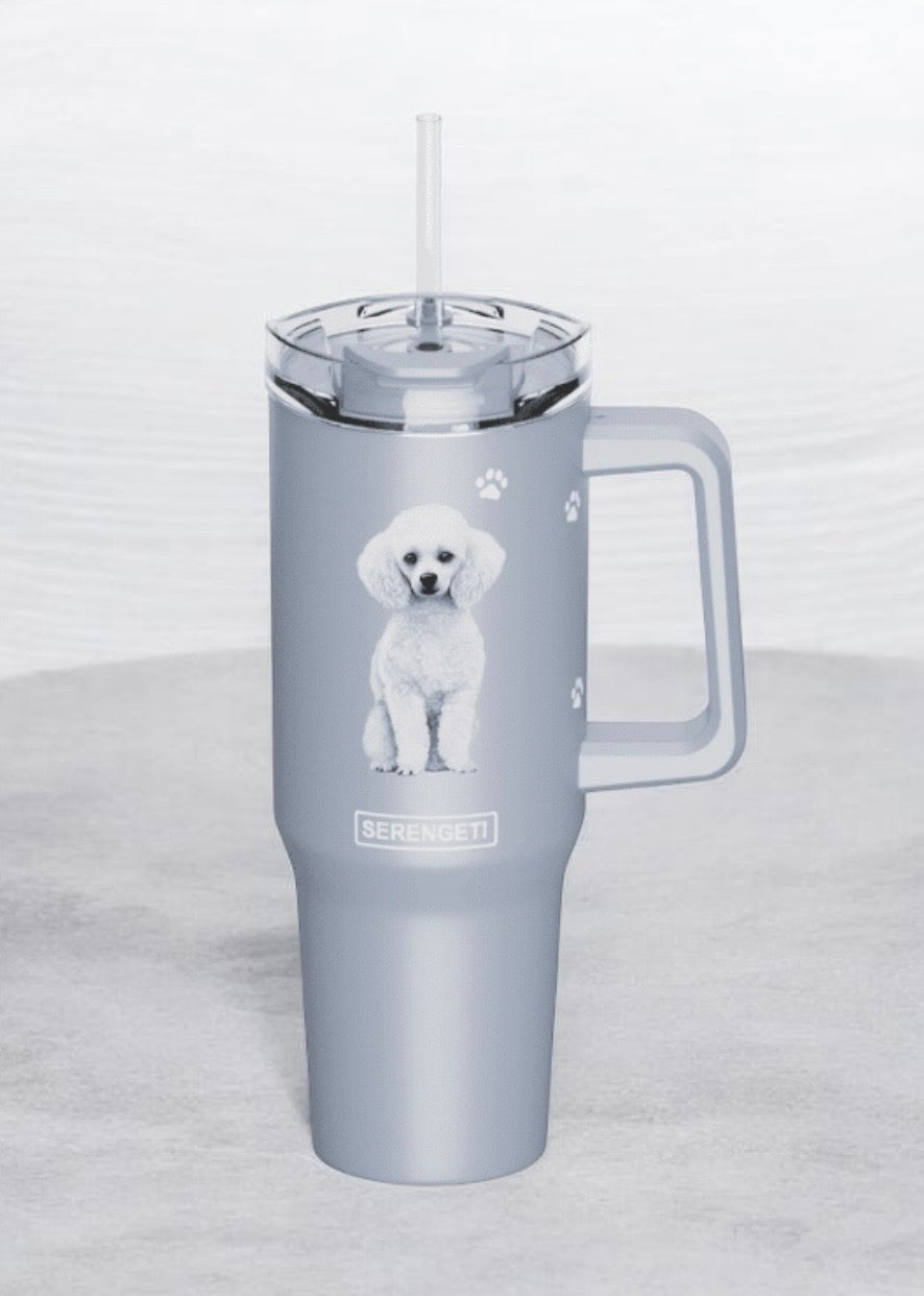 Dog & Cat Stainless Steel Ultimate 40 Oz. Tumbler Hot & Cold Travel Mug By E&S Pets (Choose Breed)