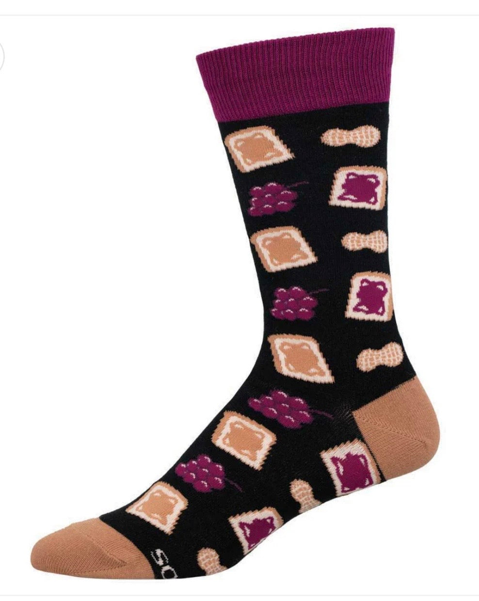 PEANUT BUTTER JELLY TIME Men’s Socks Socksmith Brand - Novelty Socks And Slippers
