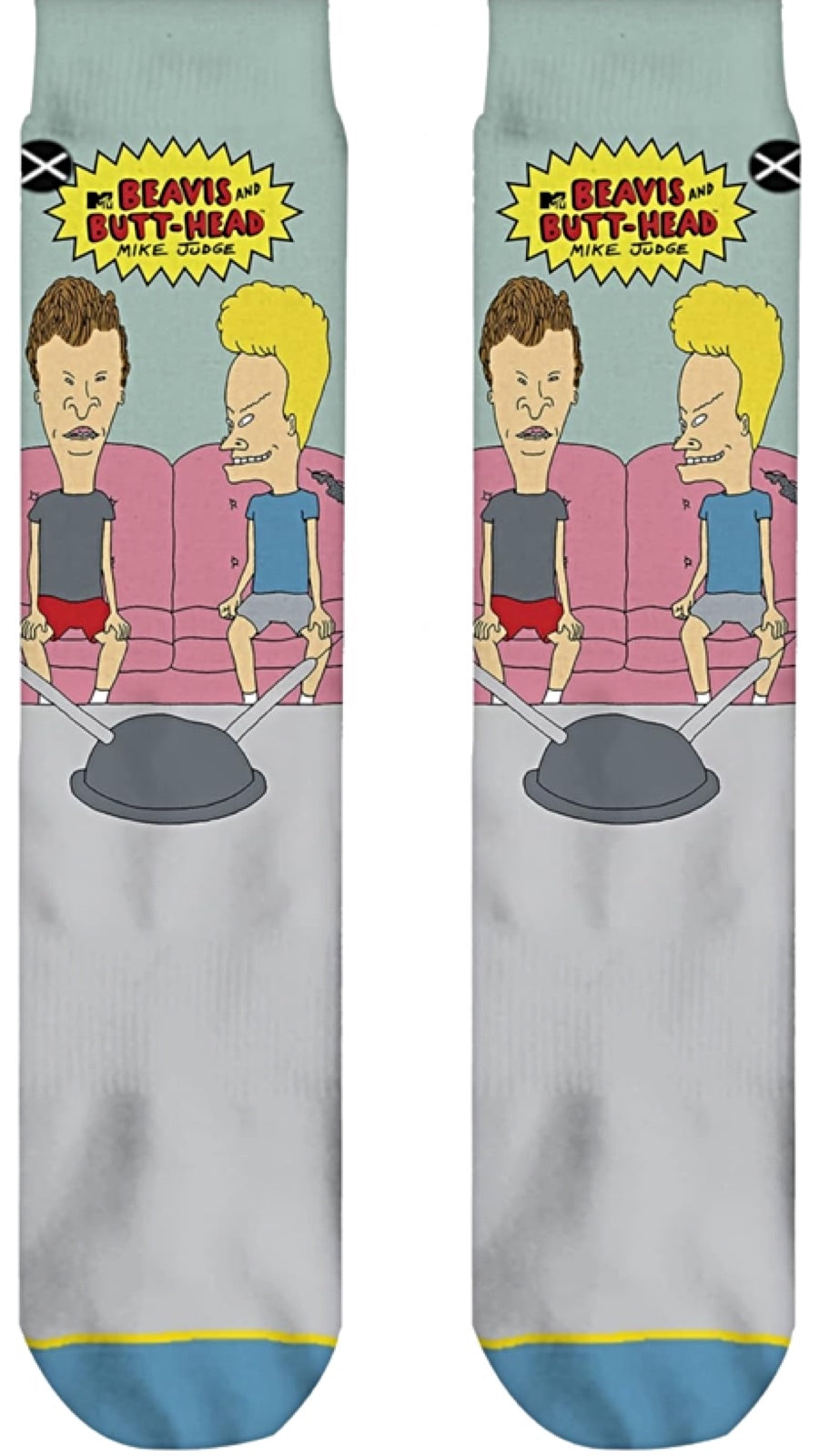 BEAVIS & BUTT-HEAD MEN’S COUCH SOCKS ODD SOX BRAND - Novelty Socks for Less