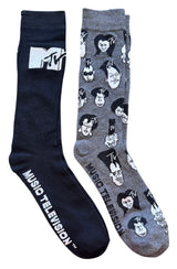 MTV Men’s 2 of Pair Socks MUSIC TELEVISION - Novelty Socks And Slippers