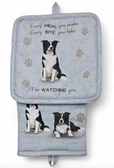 DOG & CAT 3 Piece Oven Mitt & Tea Towel Set By E&S Pets (CHOOSE BREED) - Novelty Socks And Slippers