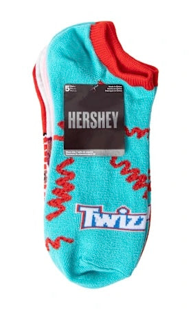 HERSHEY Candy Ladies 5 Pair Of No Show Socks TWIZZLERS, REESE’S, WHOPPERS - Novelty Socks And Slippers