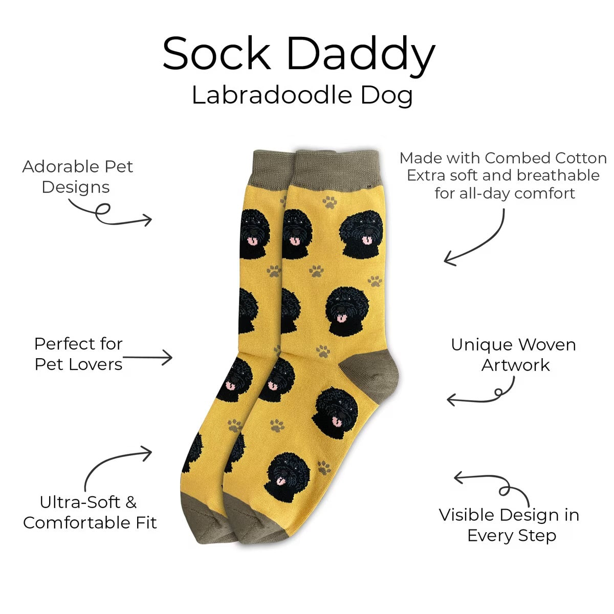 BLACK LABRADOODLE Dog Adult Unisex Socks By E&S Pets Choose Style