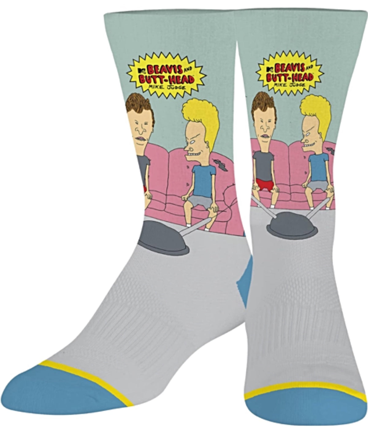 BEAVIS & BUTT-HEAD MEN’S COUCH SOCKS ODD SOX BRAND - Novelty Socks for Less