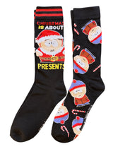 SOUTH PARK Men’s 2 Pair Of CHRISTMAS Socks STAN MARSH 'CHRISTMAS IS ABOUT PRESENTS'