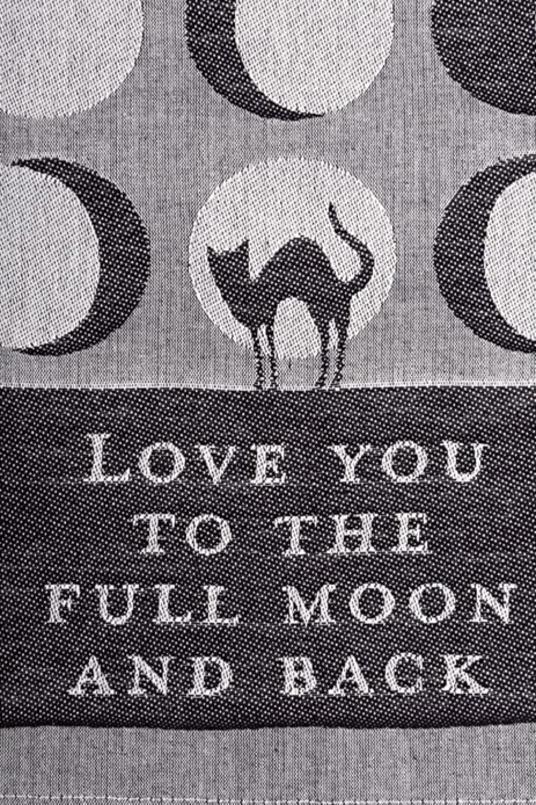 PRIMITIVES BY KATHY FULL MOON Kitchen Tea Towel ‘LOVE YOU TO THE FULL MOON & BACK’ - Novelty Socks And Slippers