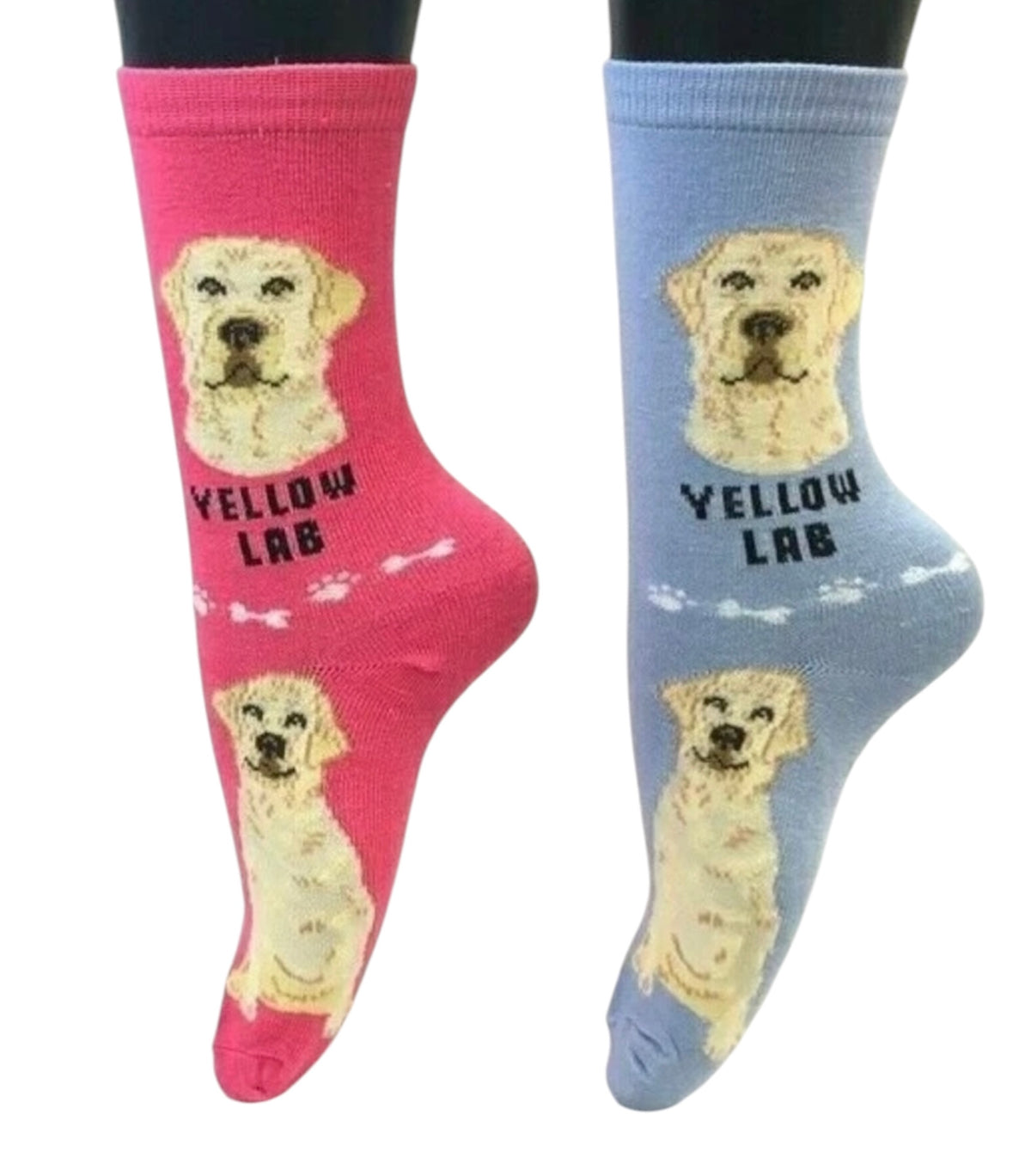YELLOW LABRADOR DOG Ladies 2 Pair Of Socks FOOZYS Brand