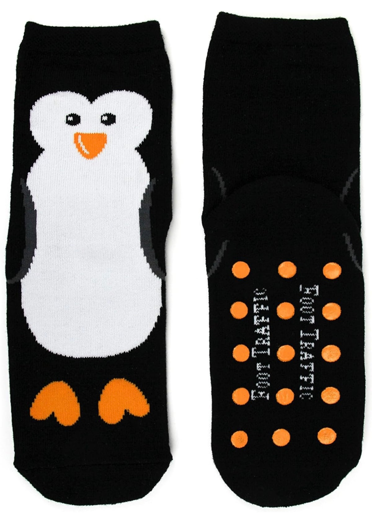 FOOT TRAFFIC Brand Ladies PENGUIN Non-Skid Slipper Socks - Novelty Socks And Slippers