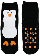FOOT TRAFFIC Brand Ladies PENGUIN Non-Skid Slipper Socks - Novelty Socks And Slippers