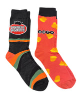 DOUBLE BUBBLE & DOTS Candy Men’s 2 Pair Of HALLOWEEN Socks With CANDY CORN - Novelty Socks And Slippers
