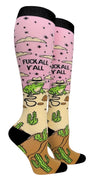 FUCK ALL Y’ALL Ladies 15-20 mmHg Compression Socks GROOVY THINGS Brand - Novelty Socks And Slippers