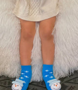 BOOGIE TOES Unisex Baby SNOWMAN RATTLE GRIPPER BOTTOM SOCKS By PIERO LIVENTI - Novelty Socks And Slippers