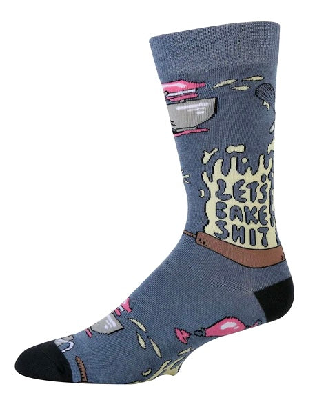 OOOH YEAH Brand Men’s ‘LET’S BAKE SHIT’ Socks ‘I BAKE & SAY SHIT A LOT’ - Novelty Socks And Slippers