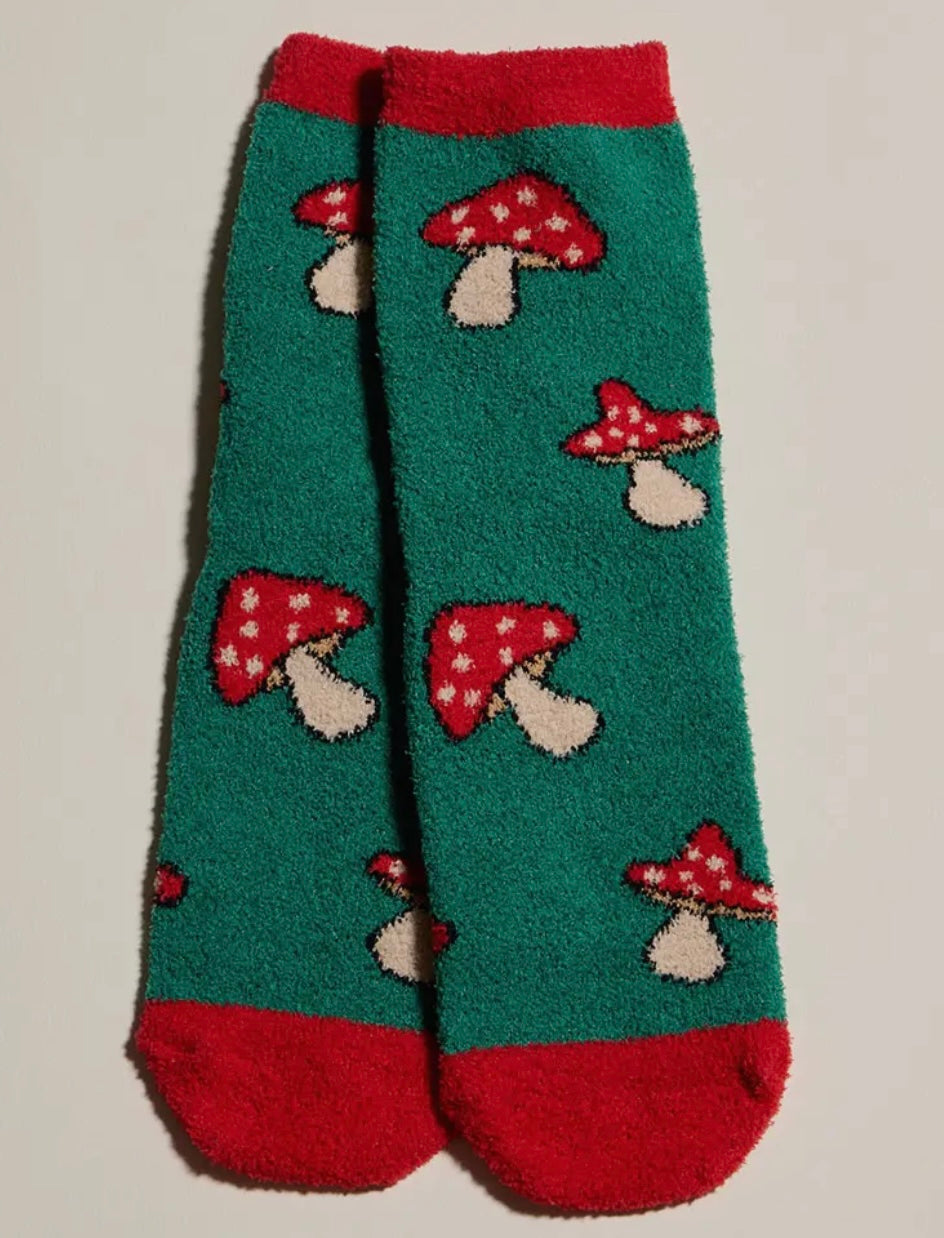 CUTE HEDGEHOG Ladies 4 Pair Of Christmas Fuzzy Socks Gift Set - Novelty Socks And Slippers