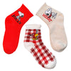 PEANUTS Ladies CHRISTMAS 3 Pair Of Socks SNOOPY & WOODSTOCK ‘MERRY’