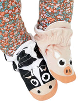 PALS SOCKS Brand Unisex BABY BOOTIES MISMATCHED COW & PIG (CHOOSE SIZE) - Novelty Socks for Less